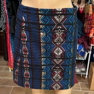 J. Crew geometric zipper slit mini skirt size 2